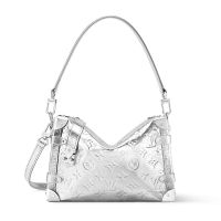 Louis Vuitton Side Trunk MM Handbag in Monogram Empreinte Leather M26223 Silver