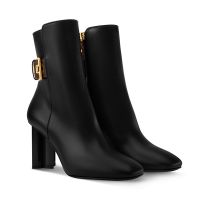 Louis Vuitton Silhouette Ankle Boots Women Plain Calf Leather 1AIEG1 Black
