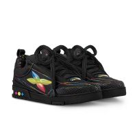 Louis Vuitton LV Skate Sneakers Unisex Grained Calf Leather 1AH599 Black/Multicolor