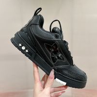 Louis Vuitton LV Skate Sneakers Unisex Grained Calf Leather Black/White