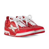 Louis Vuitton LV Skate Sneakers Unisex Perforated Calf Leather 1AHWIL Red