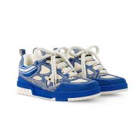 Louis Vuitton LV Skate Sneakers Unisex Vintage-Look Calf Leather 1AHSXQ Blue
