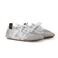 Louis Vuitton LV Sneakerina Sneakers Women Metallic Grained Calf Leather 1AHOJD Silver
