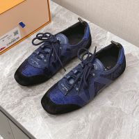 Louis Vuitton LV Sneakerina Sneakers Women Sequins and Suede Navy Blue