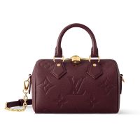 Louis Vuitton Speedy 20 Bandouliere Bag in Monogram Empreinte Giant Leather M25929 Burgundy
