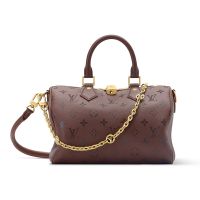 Louis Vuitton Speedy 25 Bandouliere Bag with Monogram Charm Chain in Monogram Calfskin M26691 Coffee