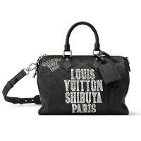 Louis Vuitton Speedy P9 Bandouliere 30 Bag in Monogram Calfskin with Jackets Studs M26180 Black