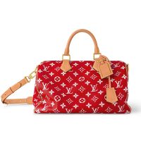 Louis Vuitton Speedy P9 Bandouliere 40 Bag in Monogram Calfskin M24420 Red