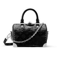 Louis Vuitton Speedy Trunk 20 Bag in Monogram Saga Calfskin M27921 Black
