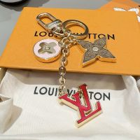 Louis Vuitton Spring Street Bag Charm in Monogram Canvas and Metal Gold/Red