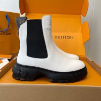 Louis Vuitton LV Squad Chelsea Boots Women Plain Calf Leather White