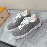 Louis Vuitton LV Stadium Sneakers Unisex Monogram Debossed Suede 1AGXQ2 Grey