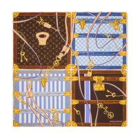 Louis Vuitton Strap and Trunk Square 90 Scarf in Silk M97960 Brown