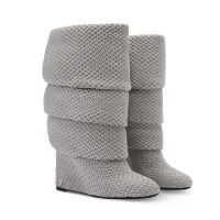 Louis Vuitton Summer Mid Wedge Boots Women Knit 1AISEC Grey
