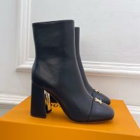 Louis Vuitton Swing Ankle Boots 75mm Women Calf Leather Black