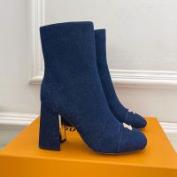 Louis Vuitton Swing Ankle Boots 75mm Women Denim Blue