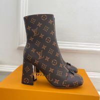 Louis Vuitton Swing Ankle Boots 55mm Women Monogram Canvas Brown