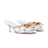 Louis Vuitton x TM 6AM Slides 55mm Women Monogram Multicolor Canvas 1AJNHE White