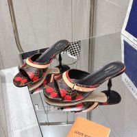 Louis Vuitton x TM 6AM Slides 55mm Women Monogram Canvas with Cherry Print Brown