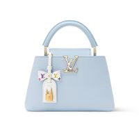 Louis Vuitton x TM Capucines BB Handbag with Multicolor Monogram Trims in Taurillon Leather M27638 Blue
