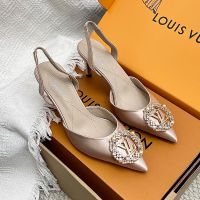 Louis Vuitton Met Slingback Pumps 65mm Women Silk Gold