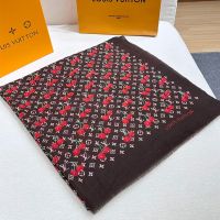 Louis Vuitton x TM Monogram Cerise Scarf in Wool Brown