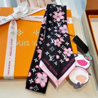 Louis Vuitton X TM Monogram Cherry Blossom BB Bandeau in Silk Black