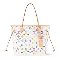Louis Vuitton x TM Neverfull MM Tote in Monogram Multicolor Canvas M27787 White