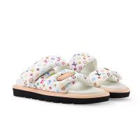 Louis Vuitton x TM Pool Pillow Comfort Slides Unisex Monogram Multicolor Nylon 1AJNEW White