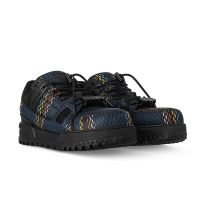 Louis Vuitton LV Trainer Maxi Sneakers Men Damier Colorful Grained Leather 1ACR0U Black