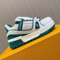 Louis Vuitton LV Trainer Maxi Sneakers Unisex Calfskin White/Green