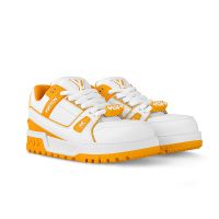 Louis Vuitton LV Trainer Maxi Sneakers Unisex Calfskin 1ACPQF White/Yellow