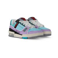 Louis Vuitton LV Trainer Sneakers Unisex Calf Leather 1ACFYF Blue