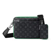 Louis Vuitton Trio Messenger in Monogram Eclipse Canvas M26052 Black/Green