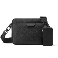 Louis Vuitton Trio Messenger in Monogram Shadow Leather M26713 Black