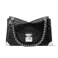 Louis Vuitton Trunkie Handbag in Monogram Saga Calfskin M28137 Black