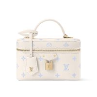 Louis Vuitton Vanity Chain Pouch in Signature Monogram Empreinte Leather M27744 White/Blue