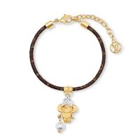 Louis Vuitton Vivienne Basketball Bracelet in Monogram Canvas and Metal M8218Z Gold