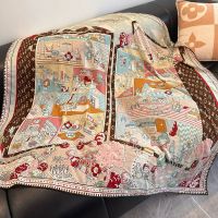 Louis Vuitton Vivienne World Shawl in Wool and Silk Beige