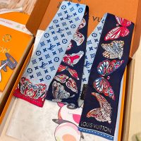 Louis Vuitton World of Love Butterfly Bandeau in Silk Navy Blue