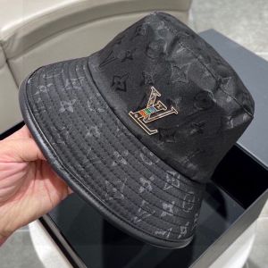 Louis Vuitton Logo Monogram Jacquard Bucket Hat In Black