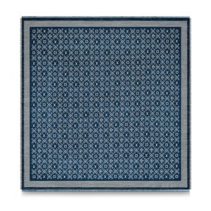 Louis Vuitton Since 1854 Monogram Shawl 140 In Silk and Wool MP2821 Blue