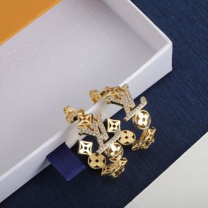 Louis Vuitton LV Monogram Hoop Earrings In Gold