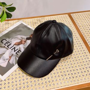 Louis Vuitton LV Pin Baseball Cap In Leather Black