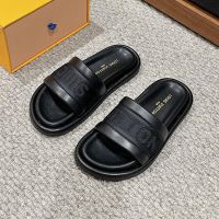 Louis Vuitton Bliss Comfort Slides Women Leather And Textile Black
