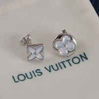 Louis Vuitton Color Blossom Stud Earrings In Metal Q96673 Silver/White