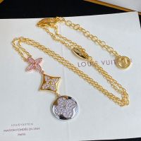 Louis Vuitton Color Blossom Necklace In Metal with Crystals Gold