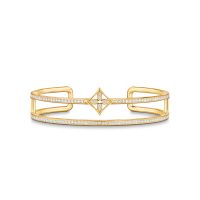 Louis Vuitton Idylle Blossom Two-Row Bracelet In Metal with Crystals Q95816 Gold