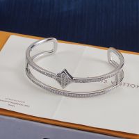 Louis Vuitton Idylle Blossom Two-Row Bracelet In Metal with Crystals Q95816 Silver