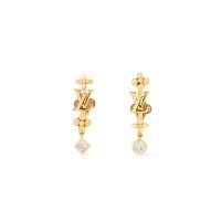 Louis Vuitton LV In The Sky Earrings In Metal with Crystals M01257 Gold